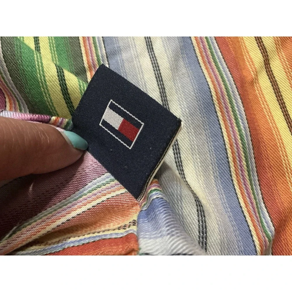 Pair Of Rainbow Striped Pastel Tommy Hilfiger STANDARD Pillow Shams